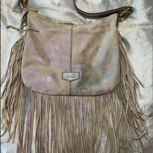 Aimee Kestenberg Preowned iridescent leather fringe hobo bag. So pretty!